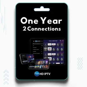 Xtreme HD IPTV subscription plan for One Year on two devices, featuring HD and 4K channels, live TV, and on-demand content.