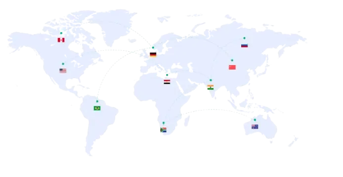 Global Network Coverage Earth Picture